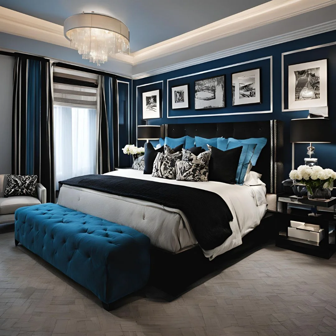 Blue and Black Bedroom Ideas