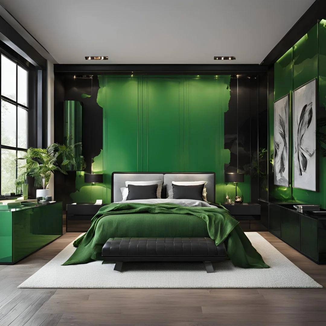 Green and Black Bedroom Ideas