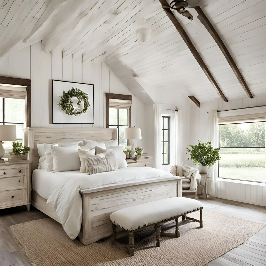 White Farmhouse Bedroom Ideas
