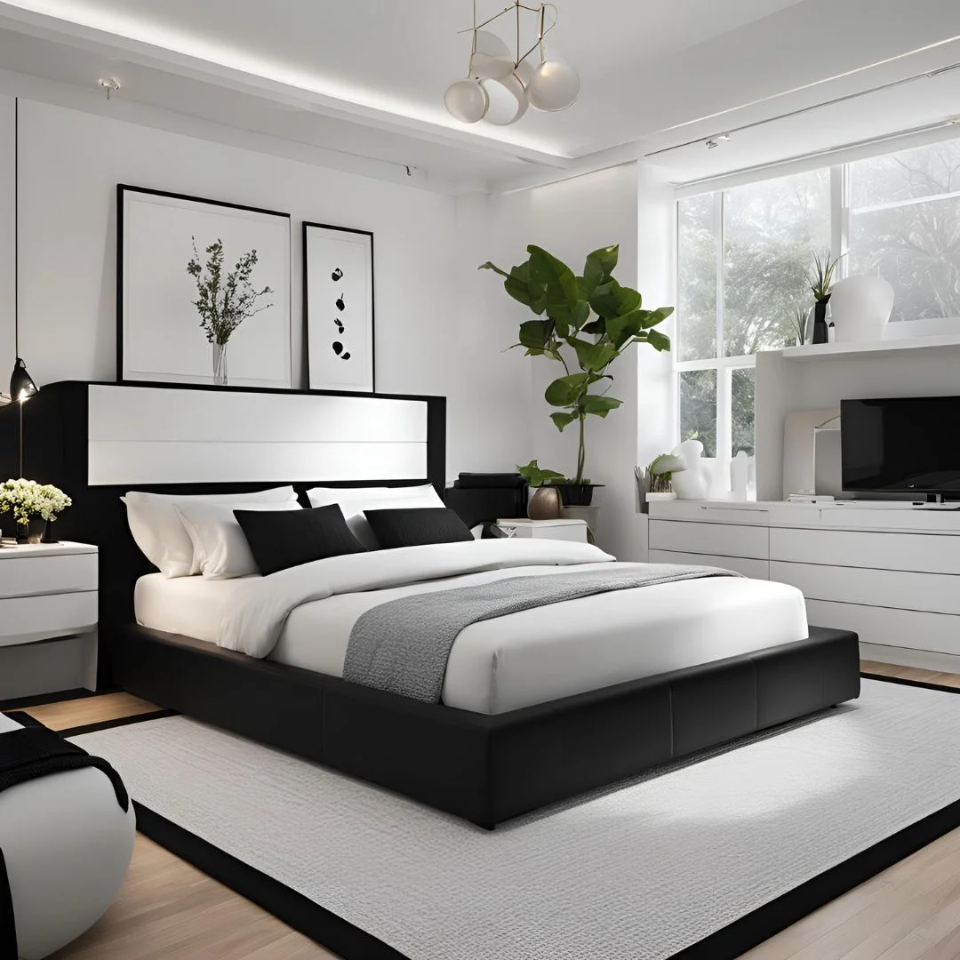 White and Black Bedroom Ideas