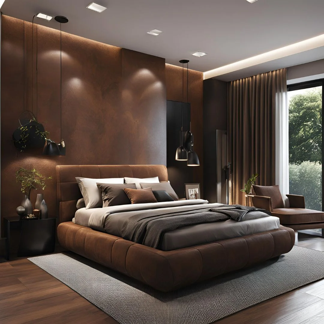 brown and black bedroom decor