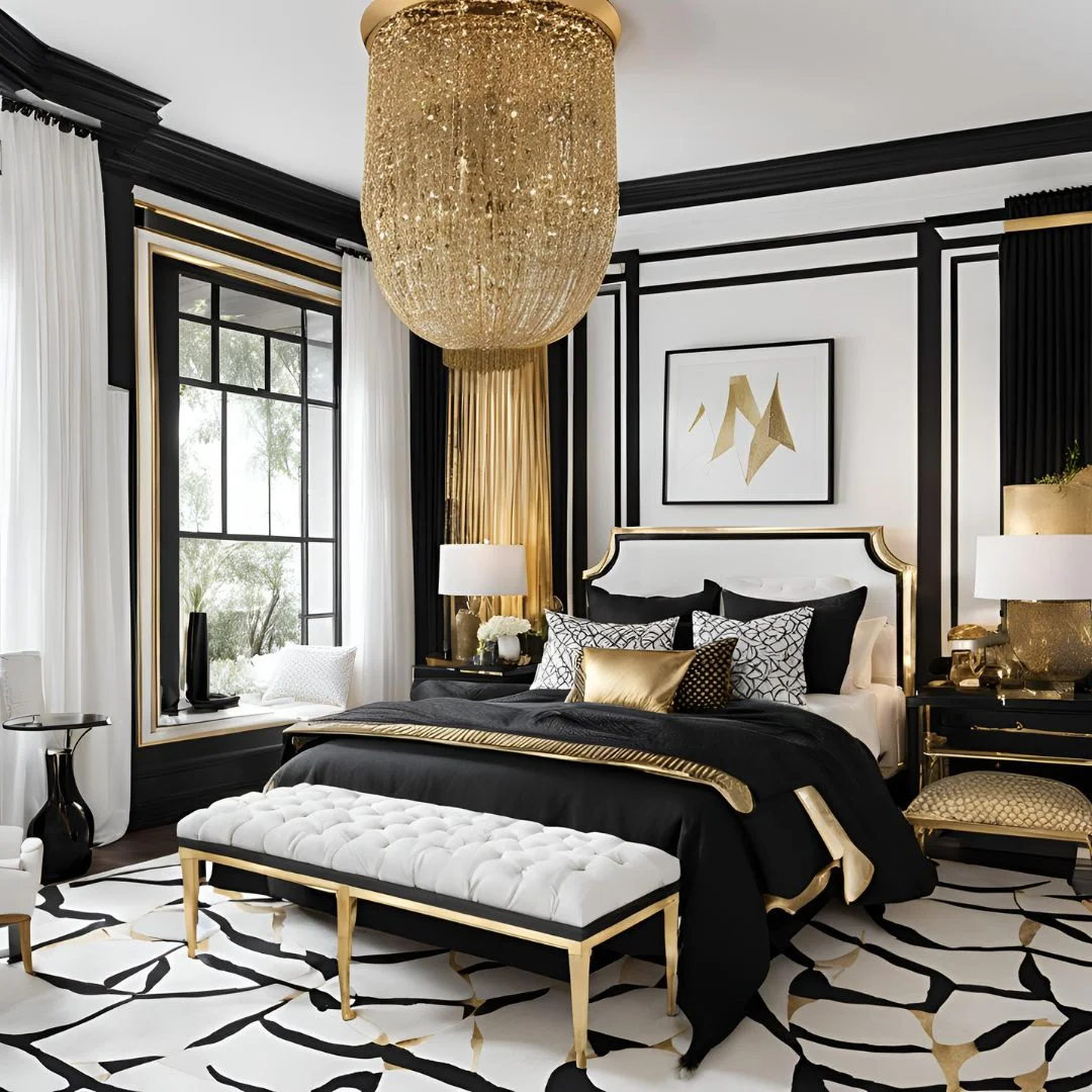Black White and Gold Bedroom Ideas