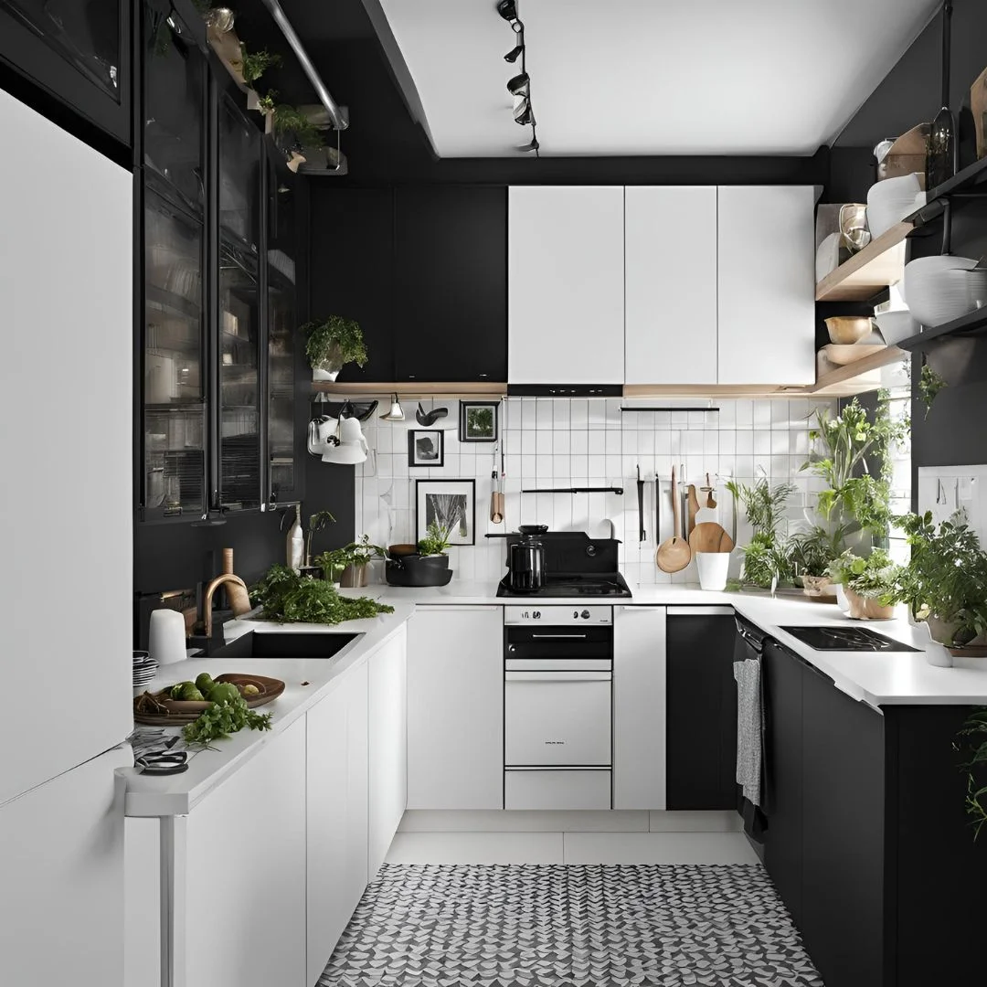 Black and White Small Kitchen Ideas