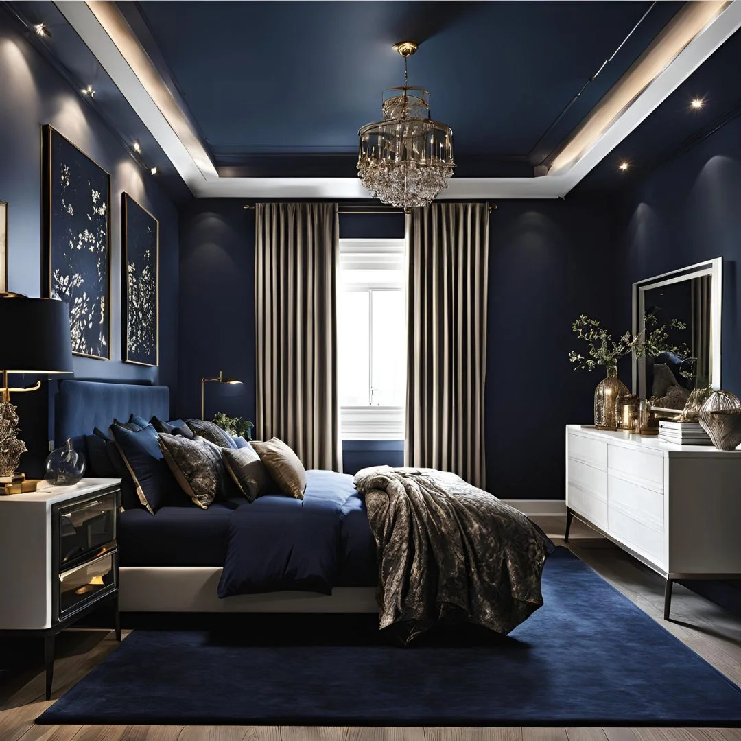 Dark Navy Bedroom