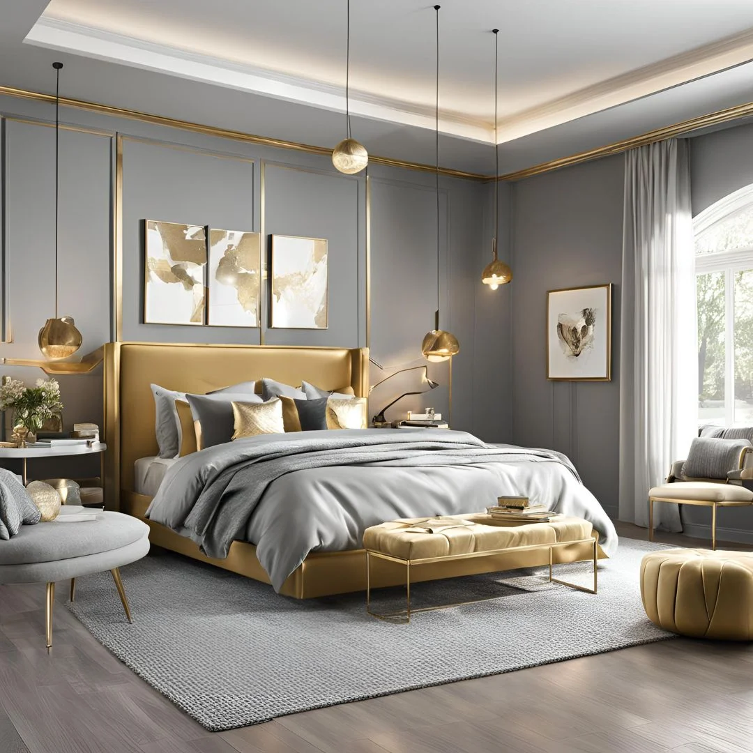 Grey and Gold Bedroom Ideas