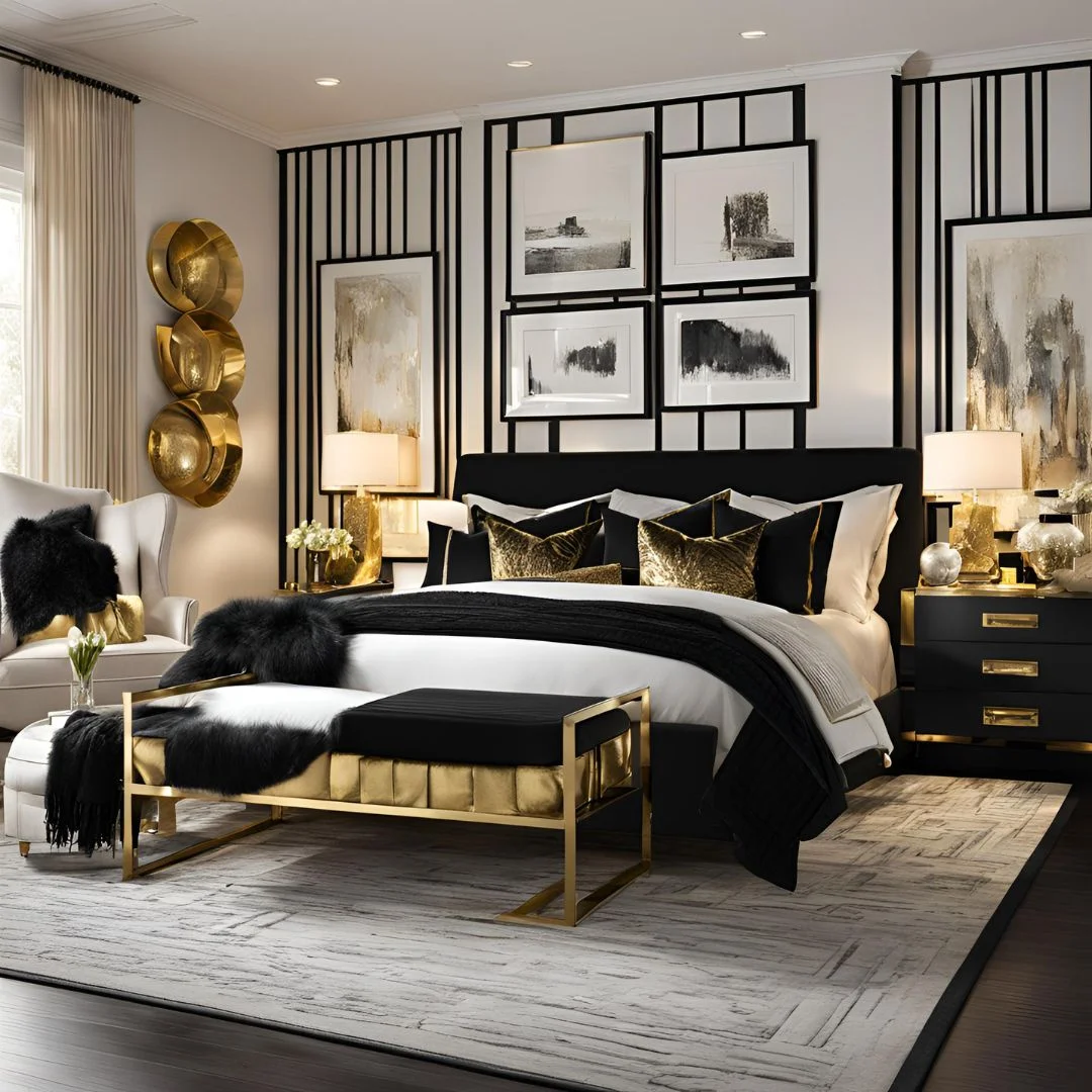 Modern Black and Gold Bedroom Ideas