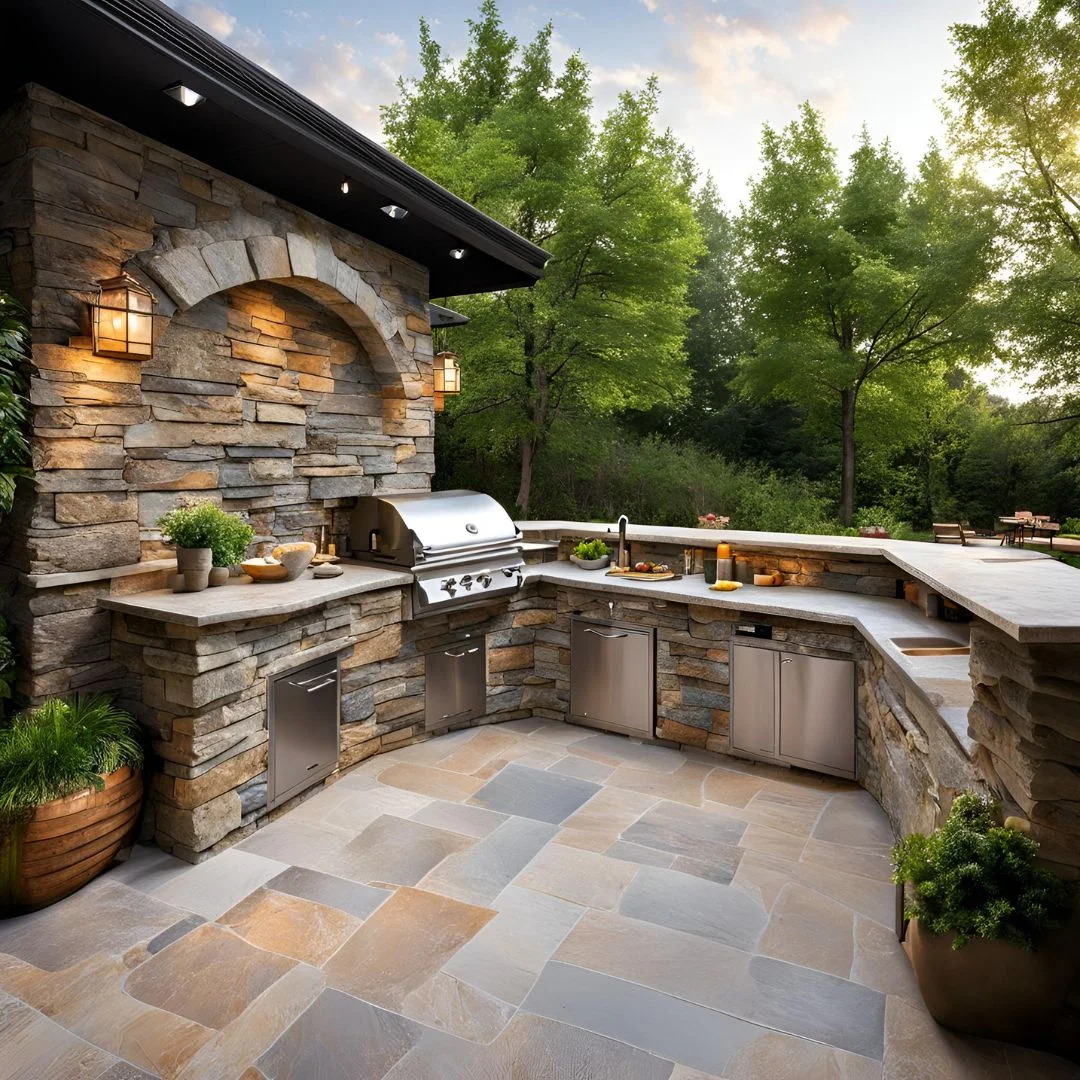 Stone Outdoor Kitchen Ideas