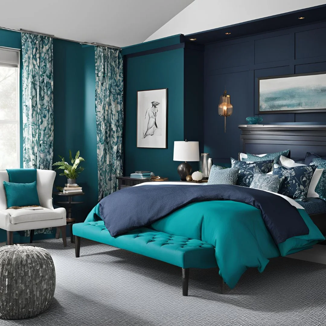 Teal and Navy Bedroom Ideas
