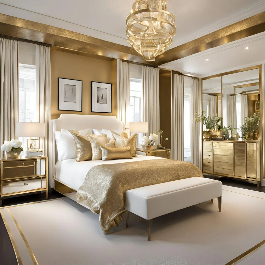 White and Gold Bedroom Ideas