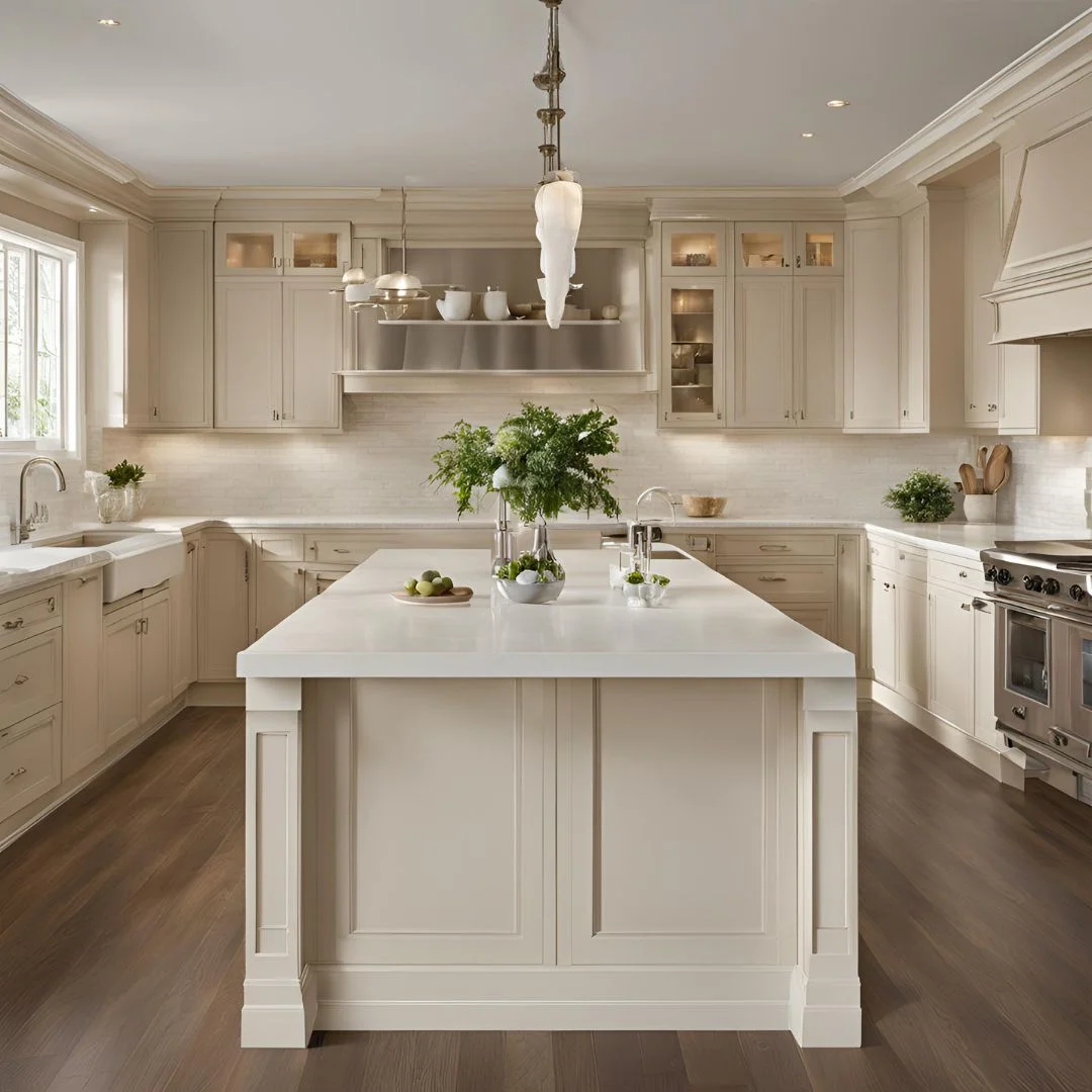 beige and white kitchen design