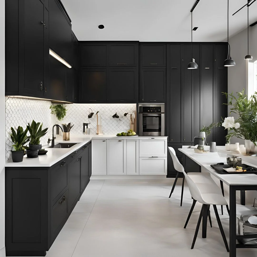 black and white small kitchen design