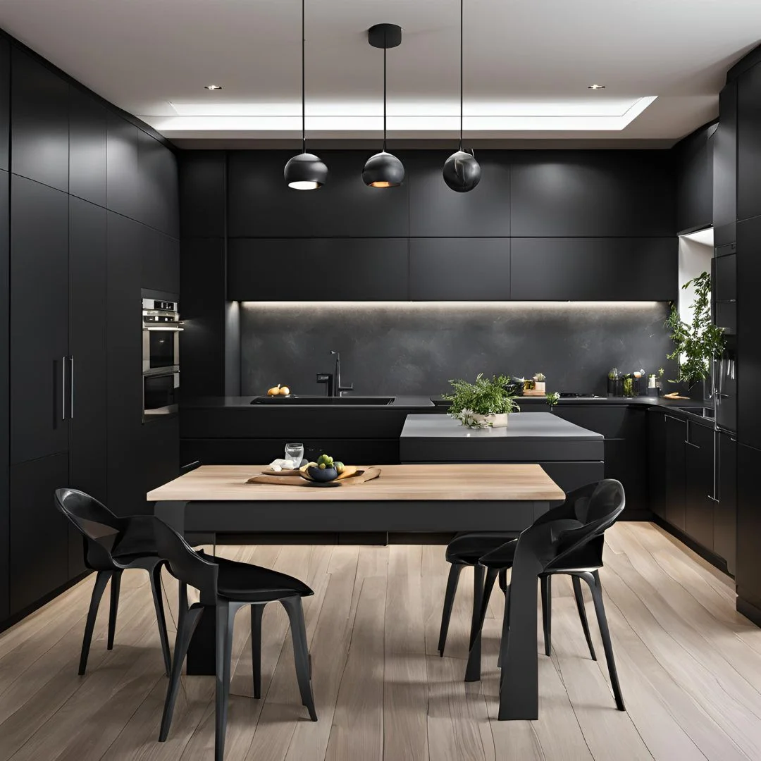 black modern kitchen design