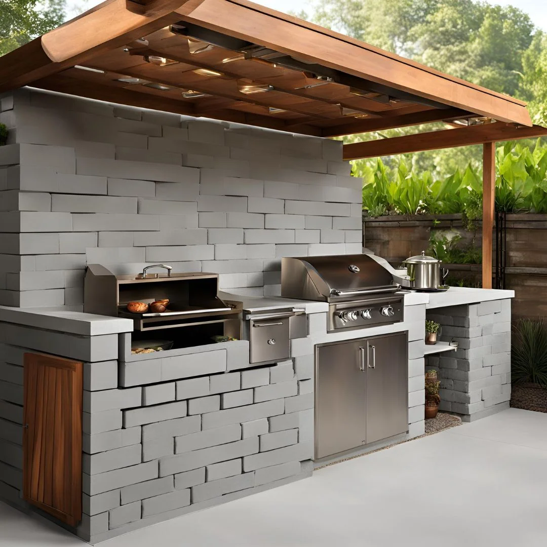 cinder block outdoor kitchen diy
