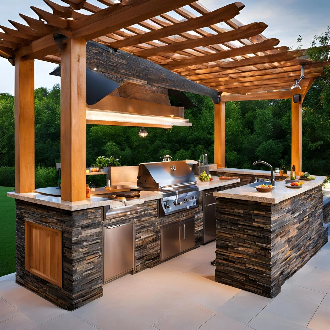 covered outdoor kitchen designs