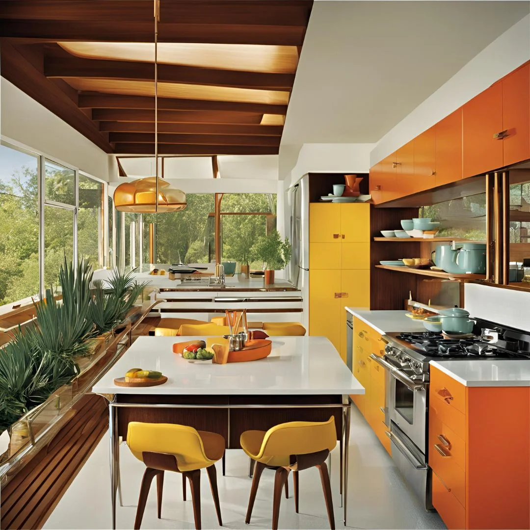 mid century modern kitchen decor