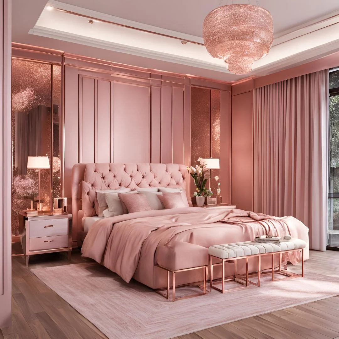 rose gold bedroom decor ideas