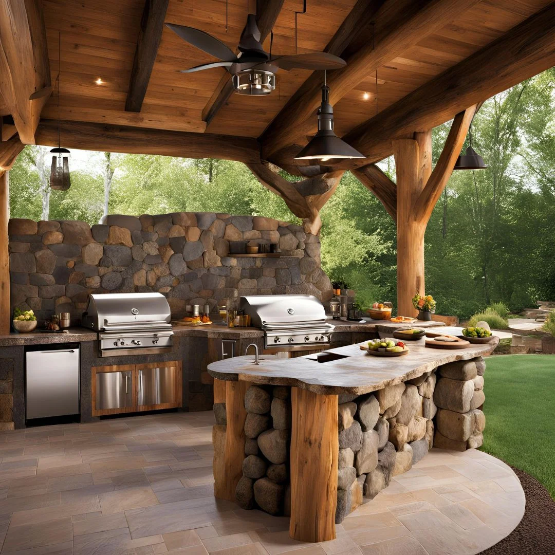 rustic outdoor kitchen designs